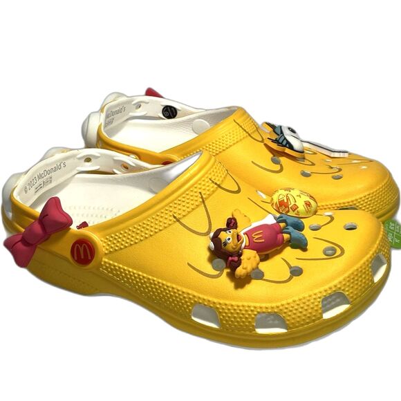 Crocs Mcdonald's Shoes Birdie Clogs Yellow M-6/W-8 collectors edition rare NEW - Picture 4 of 16